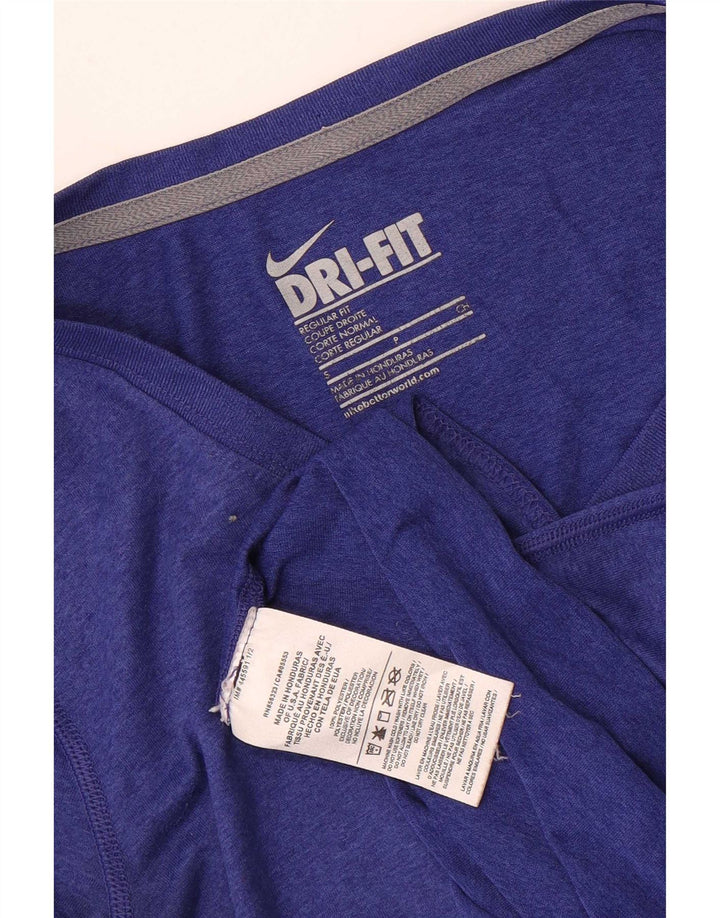 Nike T-shirt Dri Fit Regular Fit pour femme UK 10 Petit Bleu Polyester