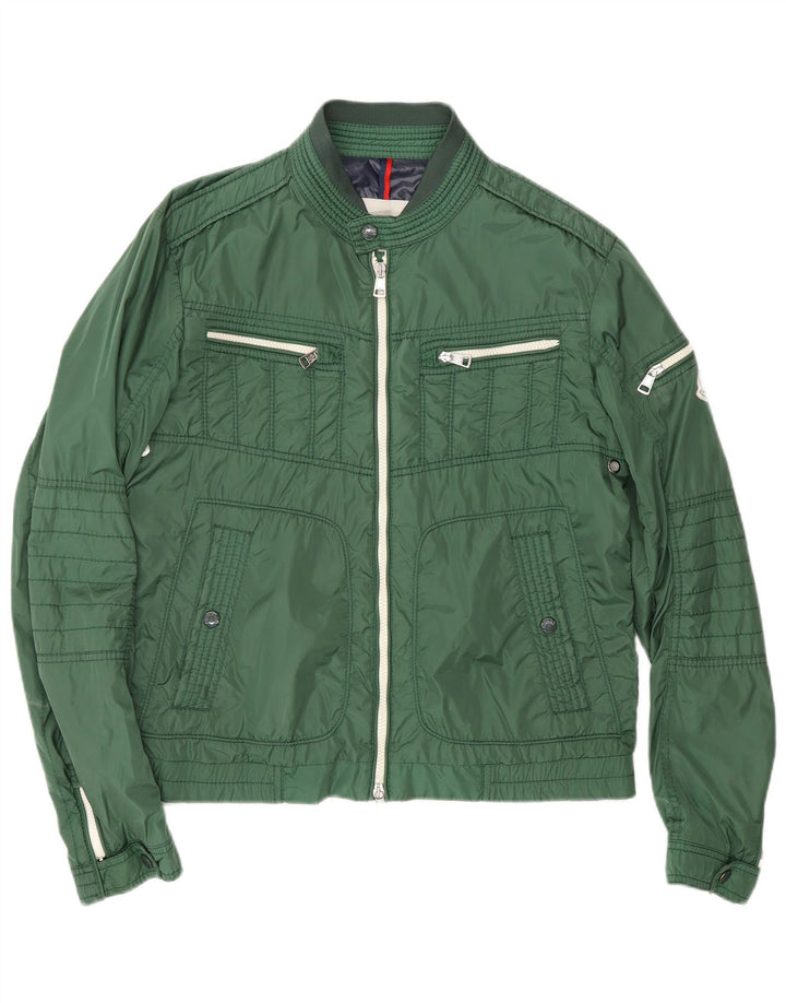 MONCLER Veste Bomber Homme Taille 3 Grand Vert Moderne