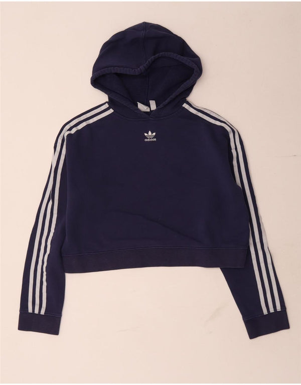 Adidas Pull à capuche zippé surdimensionné pour femme UK 10 Petit Bleu marine