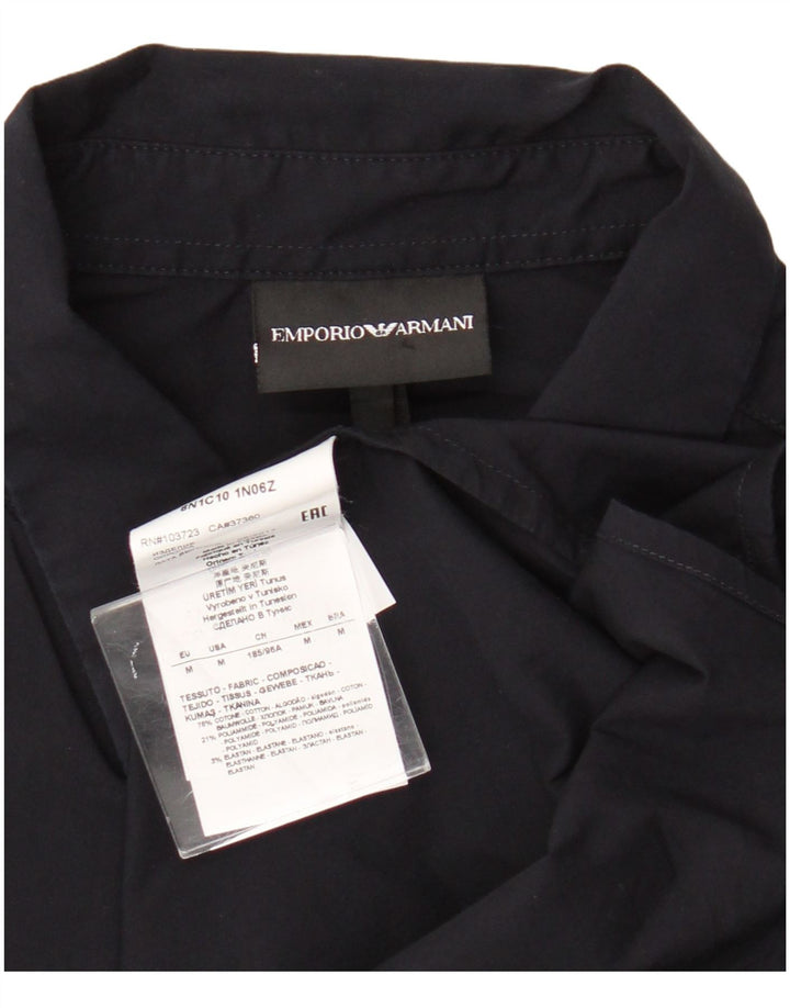 Chemise à manches courtes homme Emporio Armani coton bleu marine moyen