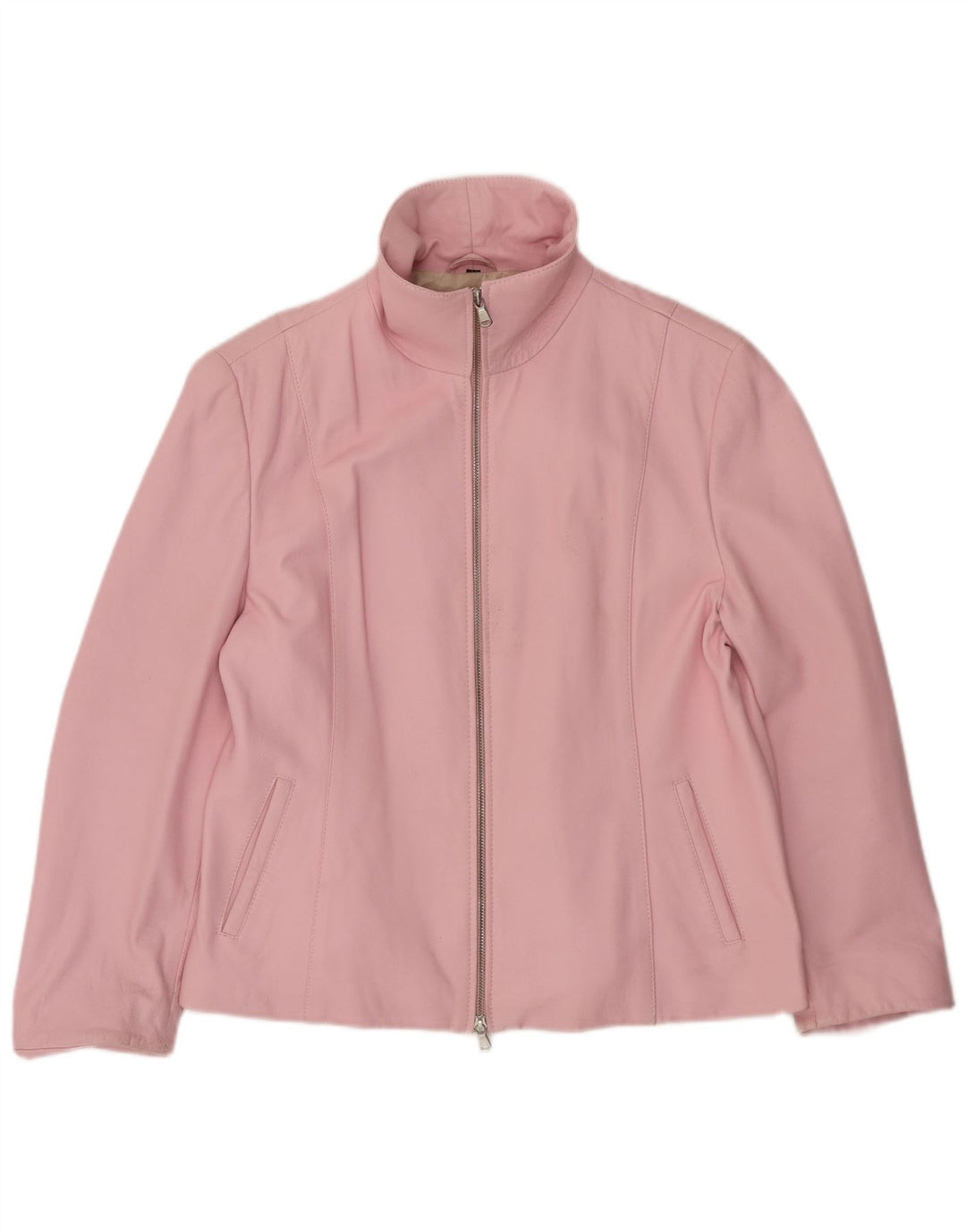 CABRINI Veste en cuir femme UK 16 Grand cuir rose