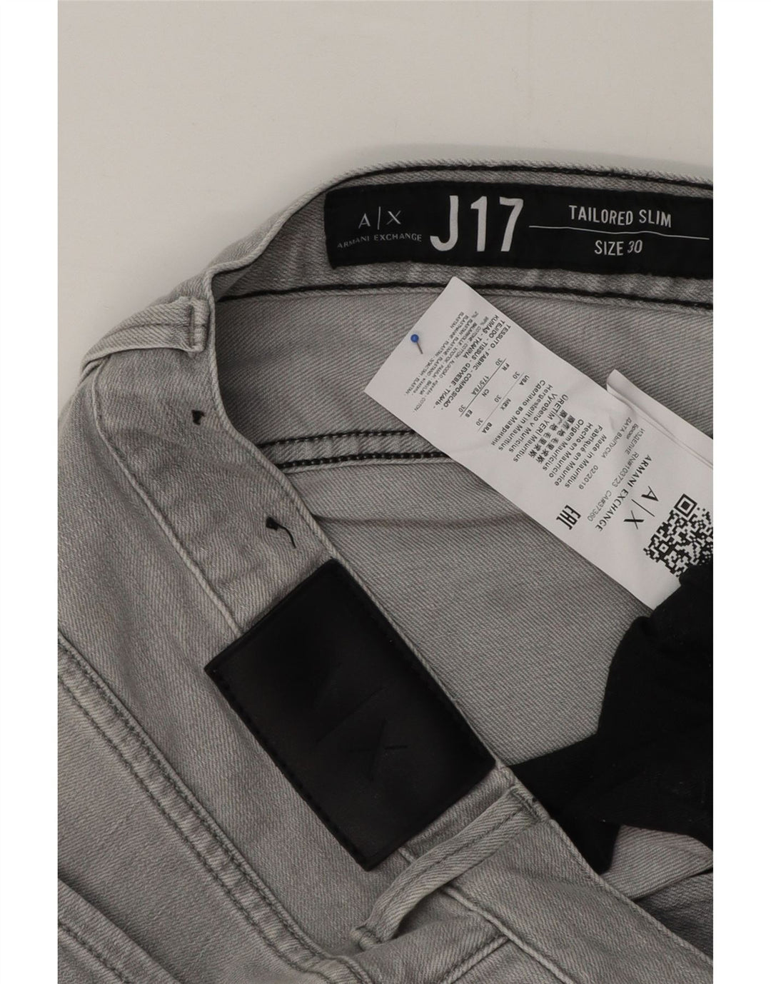 Armani Exchange Jean Slim W30 L32 Homme Gris Coton