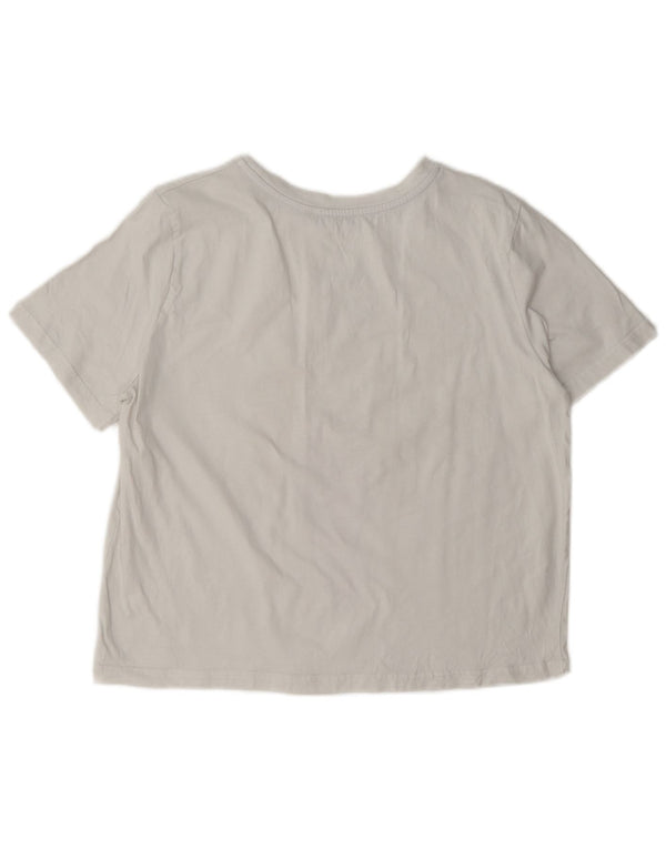Zara T-shirt graphique surdimensionné pour femme UK 10 Petit Blanc