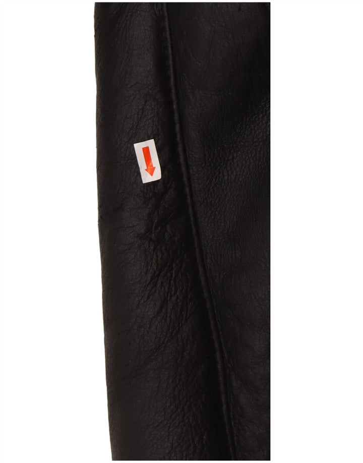 VINTAGE Manteau en peau de mouton surdimensionné pour femme UK 16 Grand Noir