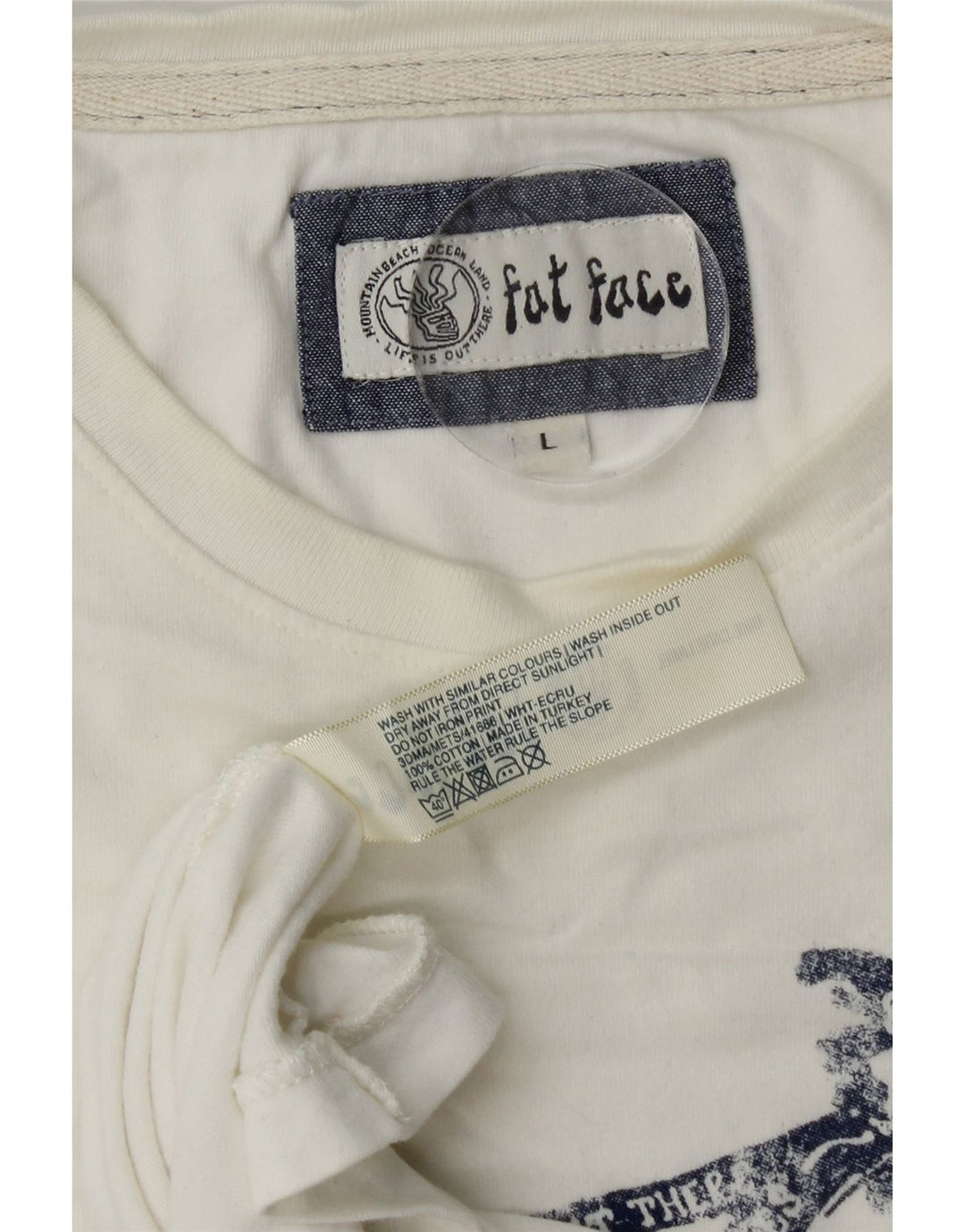 Fat Face T-Shirt Graphique Homme Grand Blanc Coton