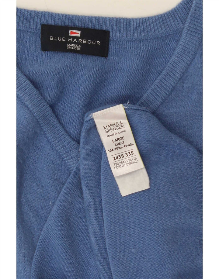 Marks & Spencer Débardeur bleu Harbor Vest pour hommes, grand acrylique