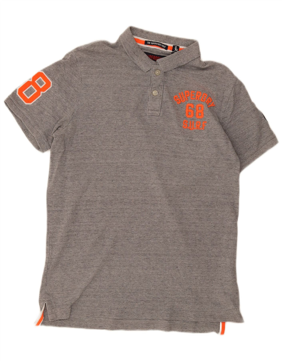 Superdry Polo Graphique Homme 2XL Gris Coton