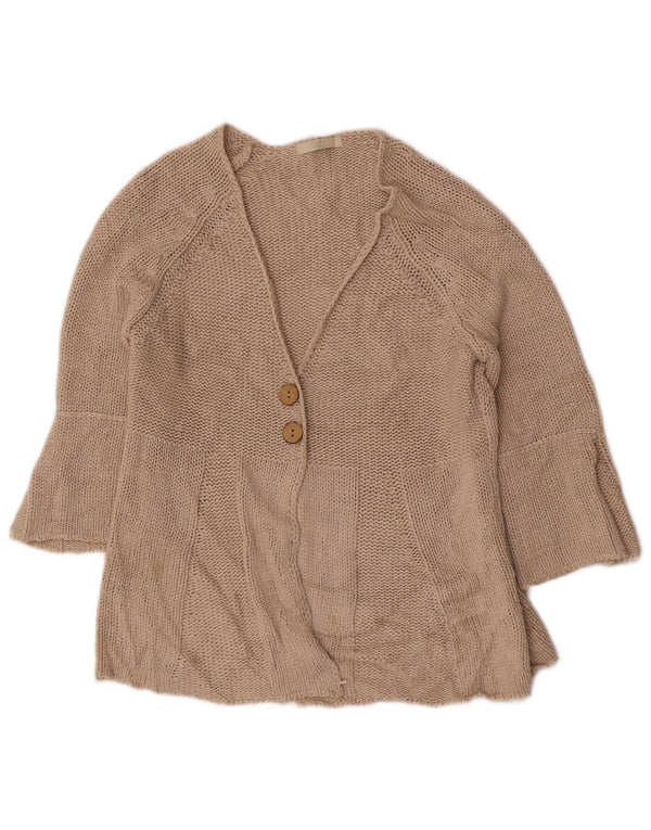Marks & Spencer Pull cardigan à manches 3/4 pour femme Beige moyen UK 12