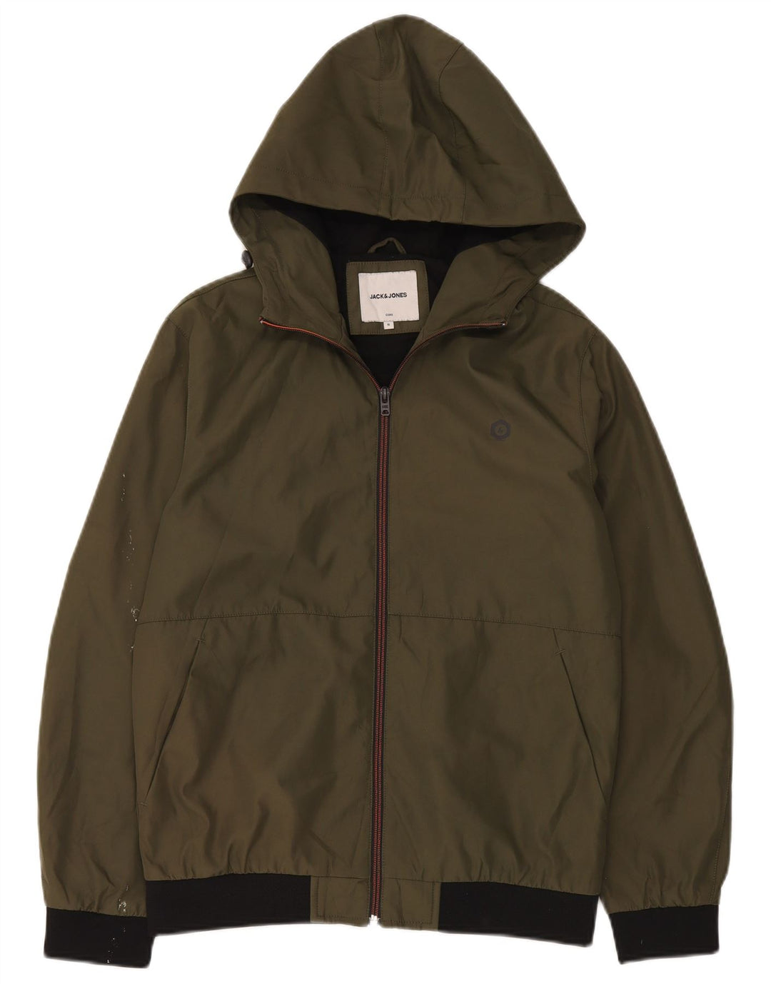 Jack & Jones Veste coupe-vent à capuche pour homme UK 36 Small Kaki Polyester