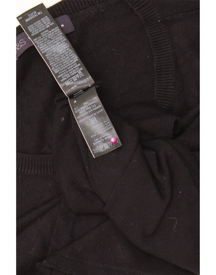 Marks & Spencer Haut surdimensionné à manches 3/4 pour femme UK 8 Small Noir Viscose