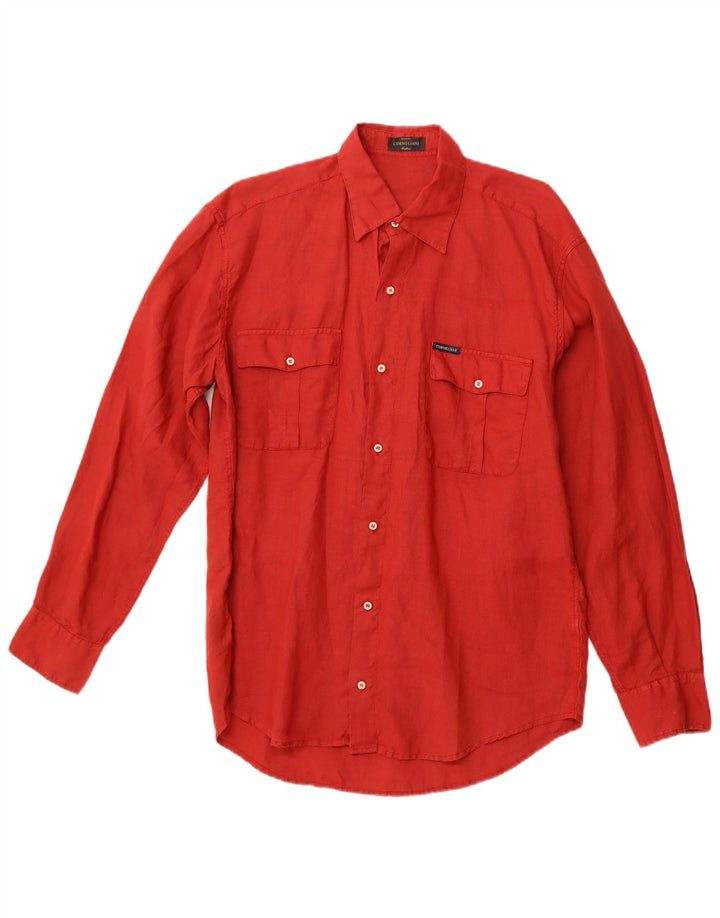 CORNELIANI Chemise Homme Taille 41 16 Grand Lin Rouge