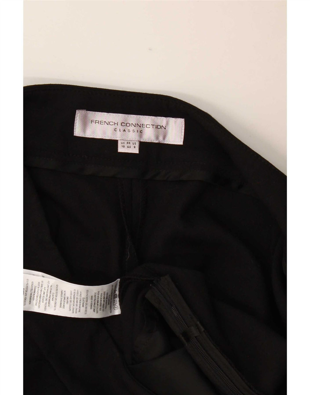 French Connection Pantalon court pour femme UK 12 Medium W32 L26 Noir