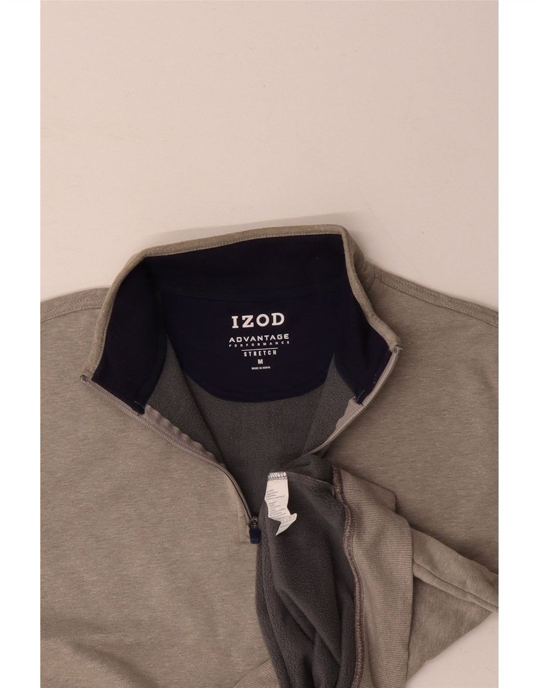 IZOD Sweat-Shirt Col Zippé Homme Gris Moyen Coton