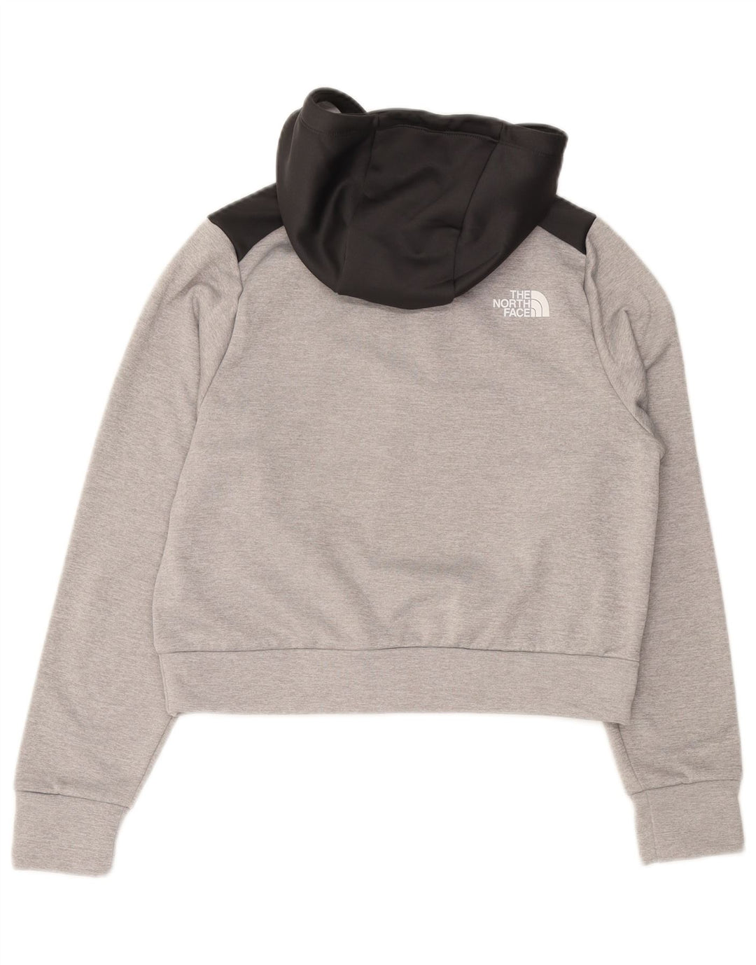 THE NORTH FACE Pull à capuche court pour femme UK 12 Gris moyen Colourblock