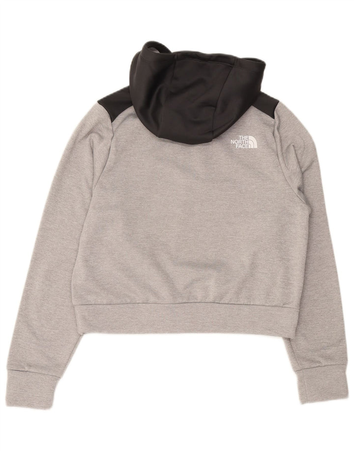 THE NORTH FACE Pull à capuche court pour femme UK 12 Gris moyen Colourblock