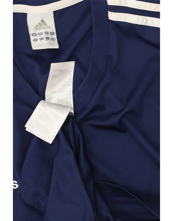 T-shirt pour hommes Adidas Climalite XL Bleu marine rayé en polyester