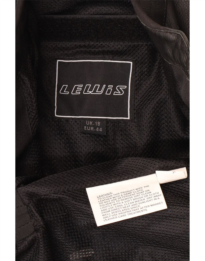 LEWIS Veste de motard en cuir pour femme UK 18 XL Cuir noir