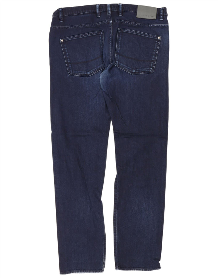 Ted Baker Jean Droit Coupe Regular Homme W36 L31 Bleu Coton