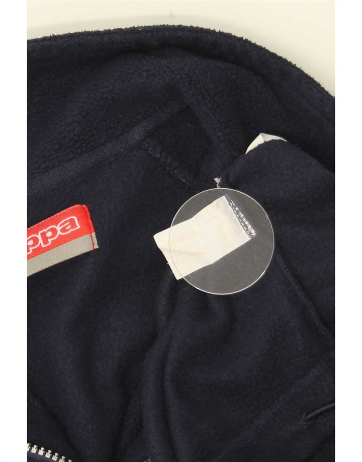 Kappa Pull polaire à col zippé pour homme, petit, bleu marine, polyester