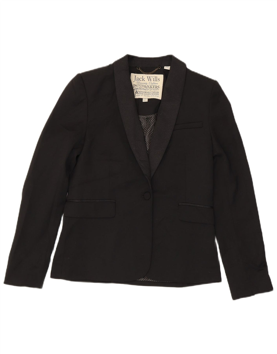 Jack Wills Veste blazer University Outfitters pour femme UK 10 Petit Noir