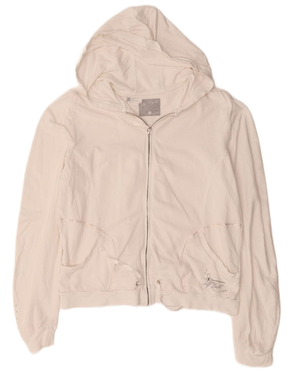 Champion Pull à capuche zippé Easy Fit pour femme UK 14 Blanc moyen