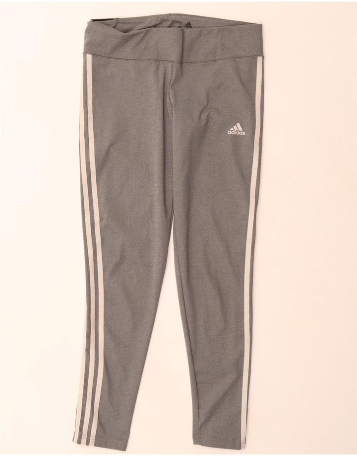 Adidas Climalite Leggings UK 12/14 Gris Moyen Polyester