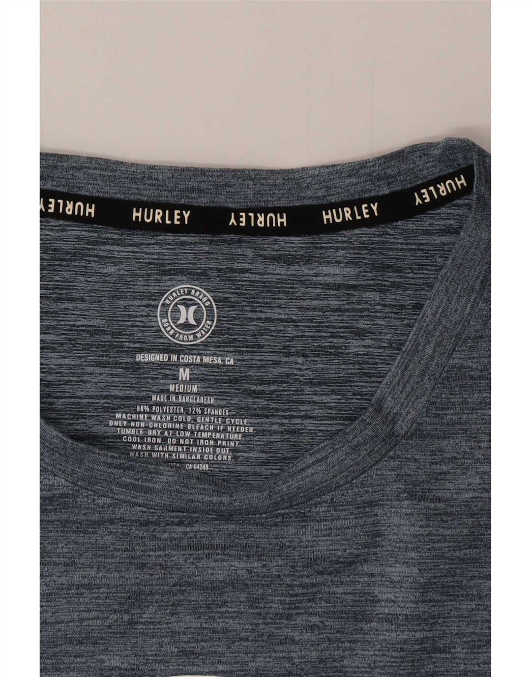 Hurley T-Shirt Graphique Homme Bleu Marine Moucheté Polyester