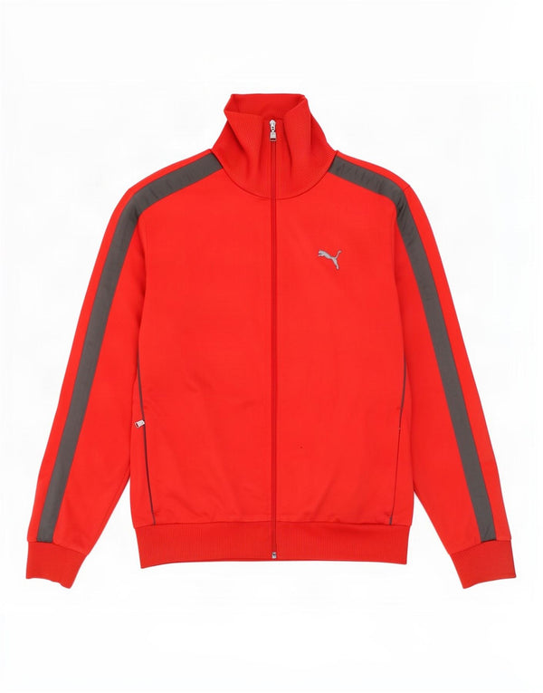 Puma Veste de survêtement pour homme Large Rouge Colorblock Polyester