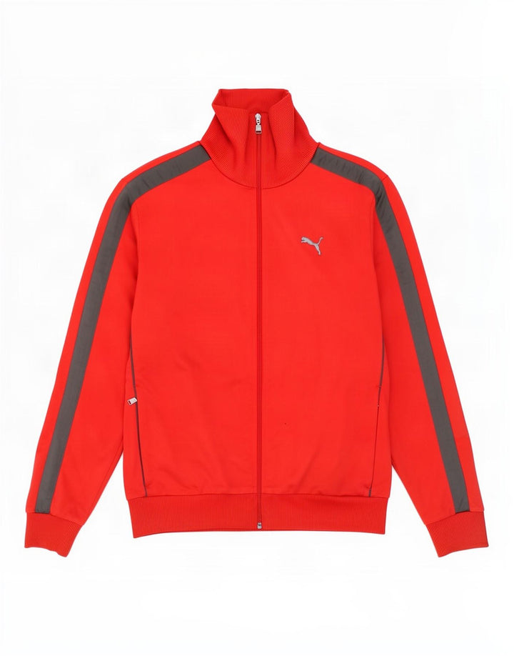 Puma Veste de survêtement pour homme Large Rouge Colorblock Polyester