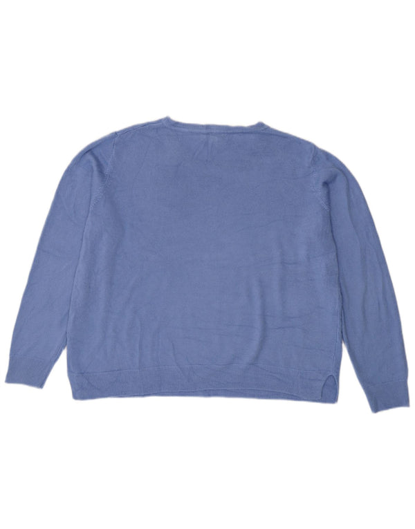 Marks & Spencer Pull ample à col bateau pour femme UK 18 XL Bleu