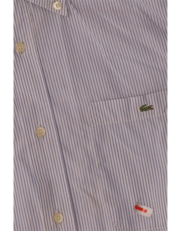 Lacoste Chemise homme Taille 39 Coton à fines rayures bleu moyen