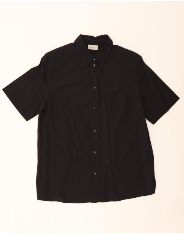 CANDA Womens Short Sleeve Shirt UK 18 XL Black Viscose Vintage Canda and Second-Hand Canda from Messina Hembry 