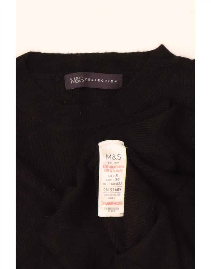 Marks & Spencer Chemisier Top UK 8 Small Noir Viscose Femme