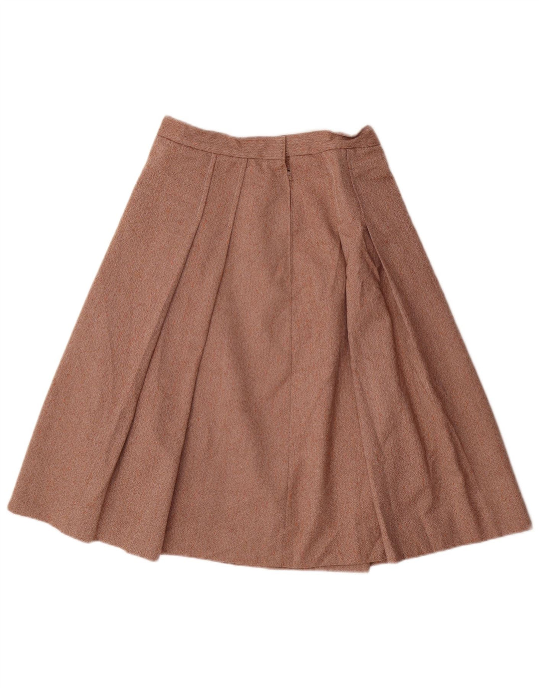 vintage Femmes Plissée A-Line Jupe W26 Petit Brun