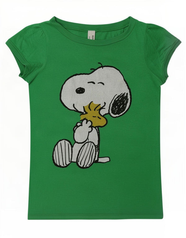 Benetton T-Shirt Graphique Peanuts Fille 9-10 Ans Vert