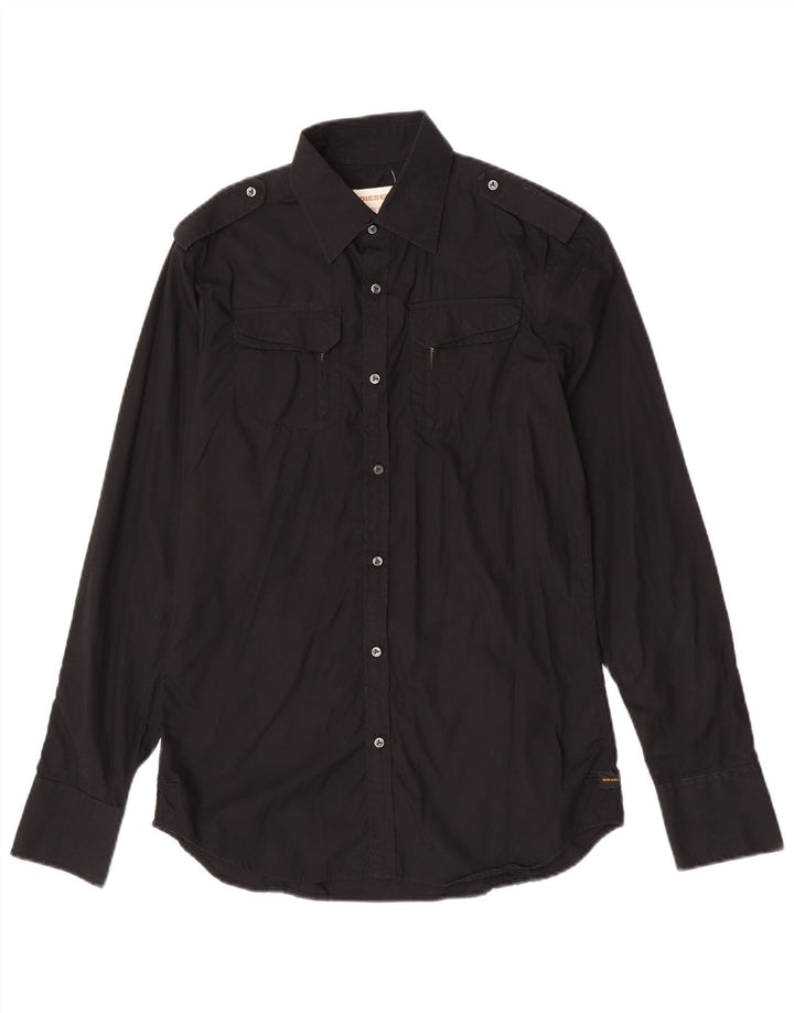 Diesel Chemise Militaire Homme Noir Moyen Coton