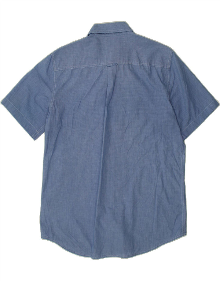 CHAPS Mens Easy Care Short Sleeve Shirt Medium Blue Cotton Vintage Chaps and Second-Hand Chaps from Messina Hembry 