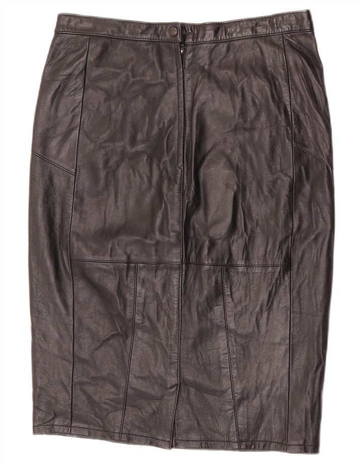 VINTAGE Jupe en cuir femme W30 Noir moyen