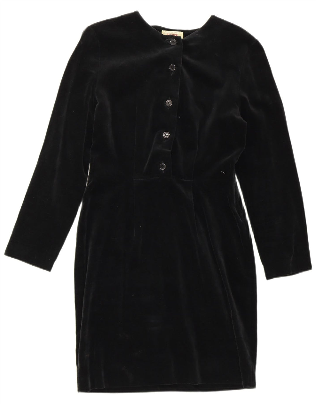 SISLEY Robe fourreau en velours pour femme UK 6 XS Noir Coton