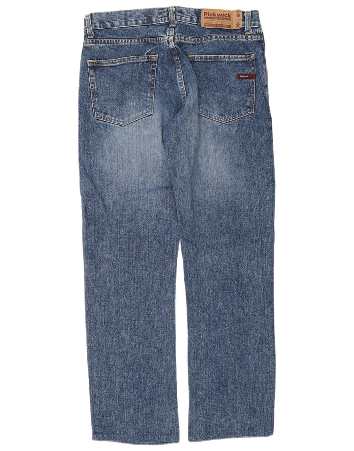 PICKWICK Mens Straight Jeans W33 L30 Blue Cotton