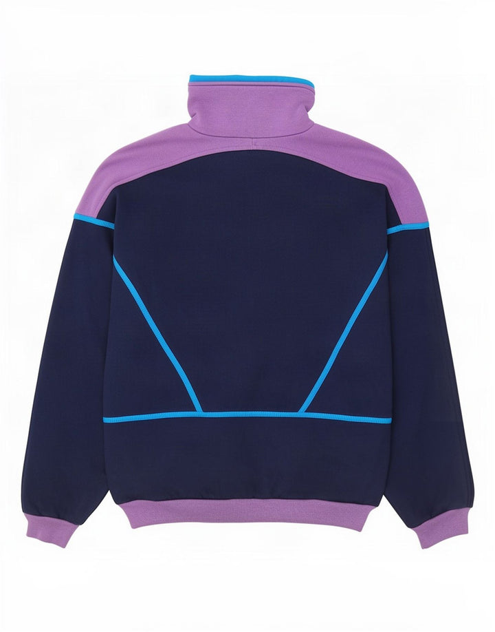 Lotto Pull à col zippé pour homme en polyester color block Bleu marine Taille L