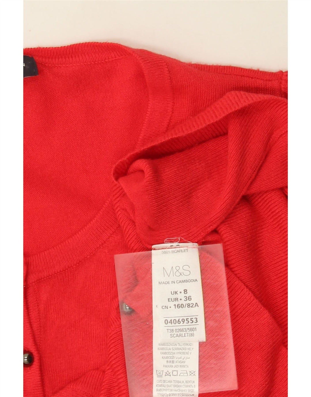Marks & Spencer Pull Cardigan Femme UK 8 Petite Viscose Rouge