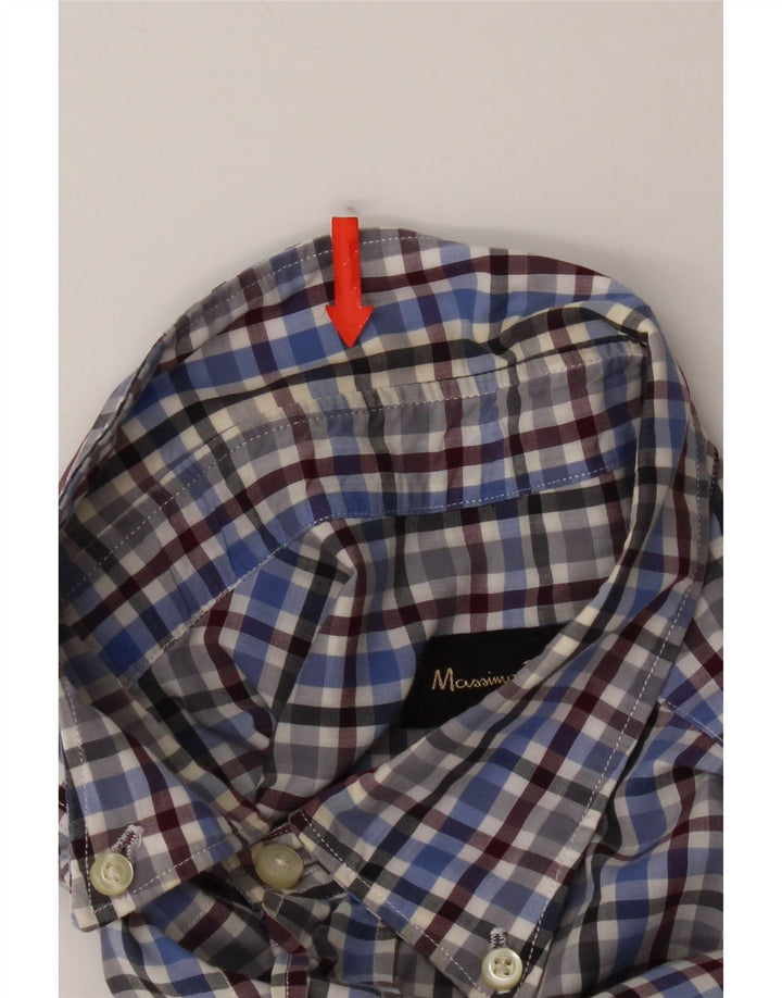 Massimo Dutti Chemise Homme Grand Carreau Bleu