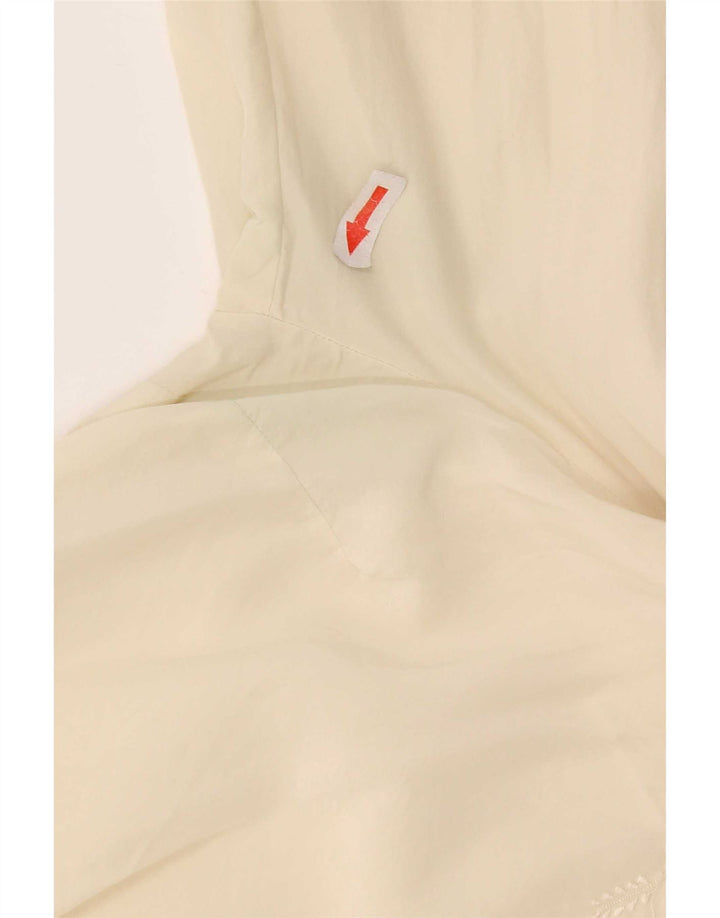 vintage Femme Crop Shirt Blouse UK 12 Beige Moyen