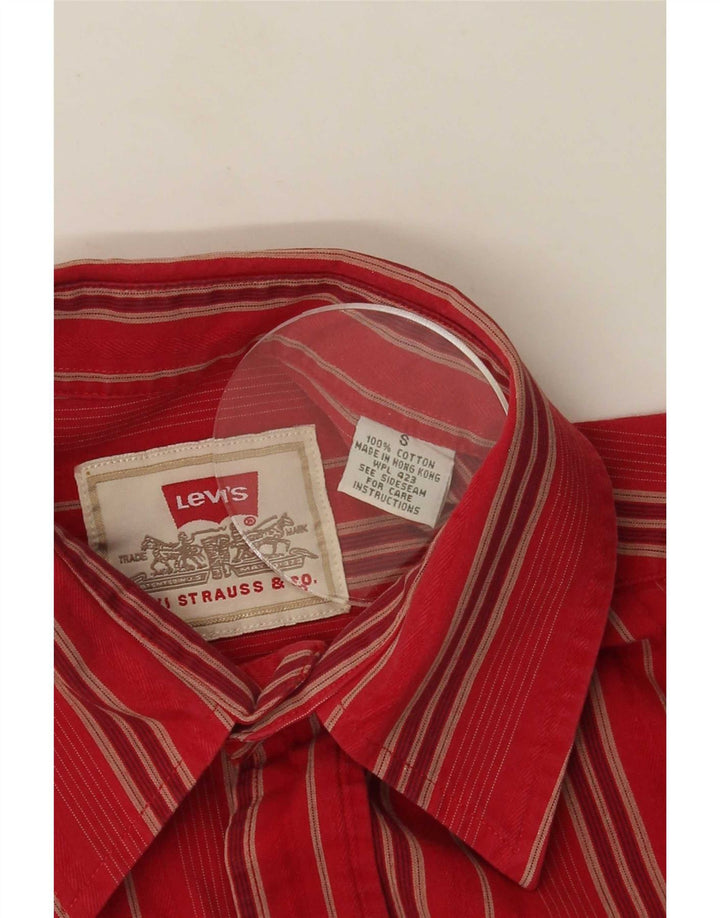 Levi's Chemise à Manches Courtes Homme Small Rouge Rayé Coton