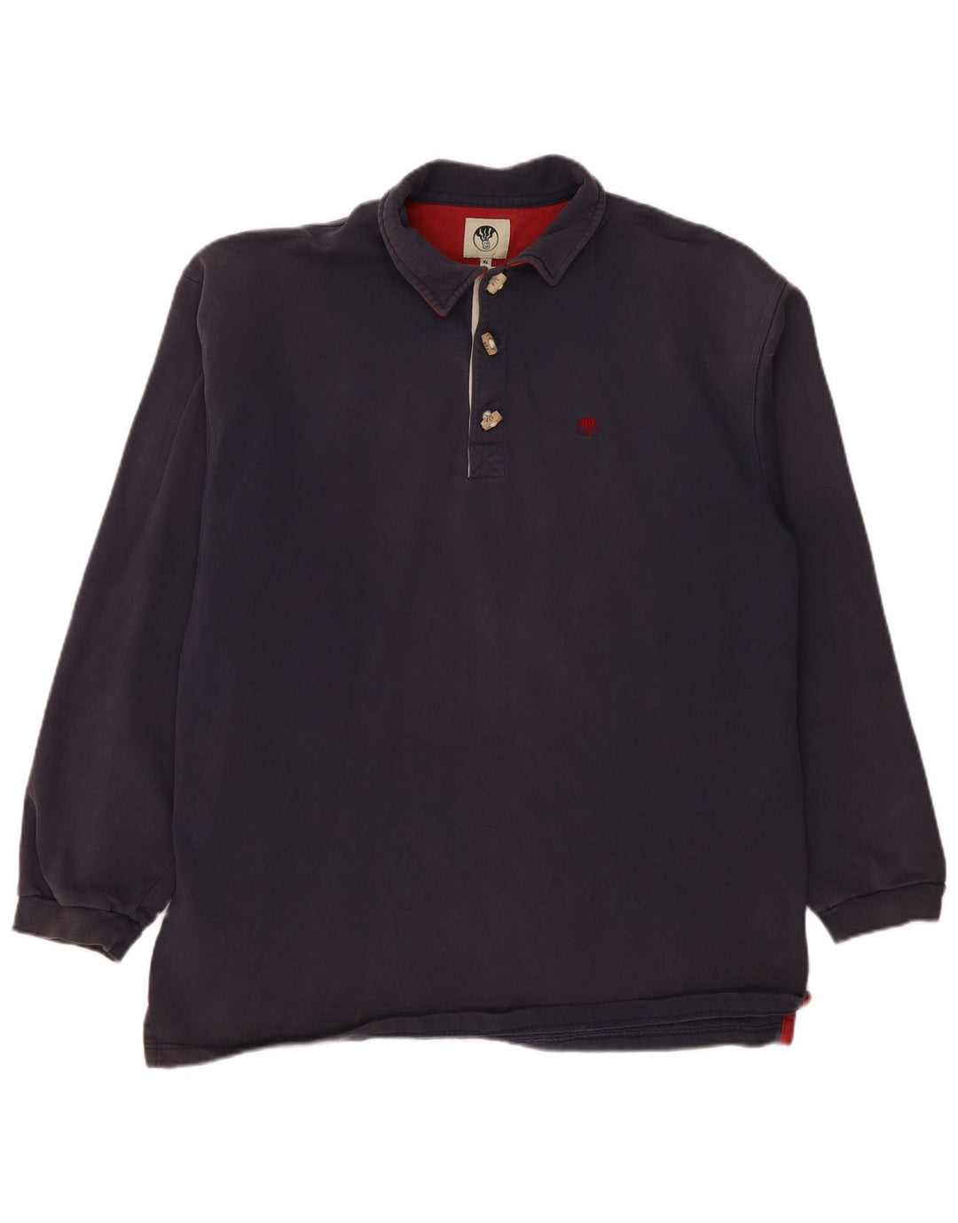 FAT FACE Polo à Manches Longues Homme XL Bleu Marine Coton