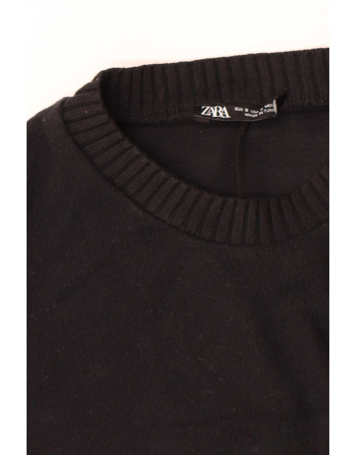 Zara Robe pull à manches longues pour femme UK 10 Petit Noir Polyester