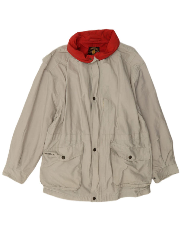 veste utilitaire à capuche homme vintage UK 40 Grand coton beige