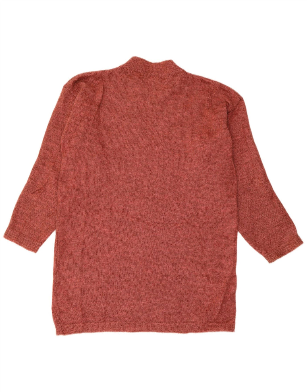 VINTAGE Pull graphique à col roulé pour femme UK 14 Marron moyen