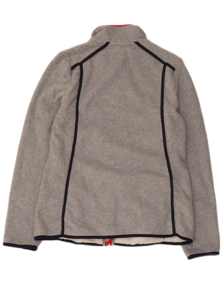 Nautica Veste Polaire Femme UK 14 Large Gris Rayé Polyester